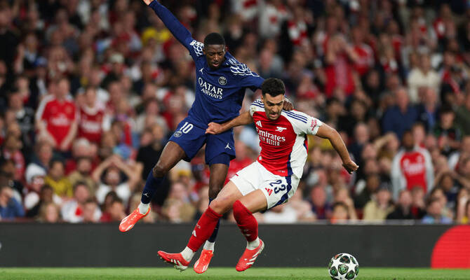 Champions League LIVE: Merino starts up front for Arsenal against PSG